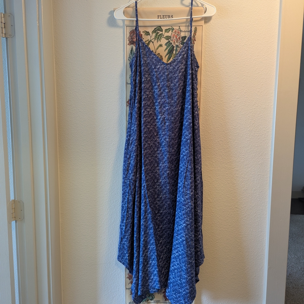 Flowy Lightweight Boho Maxi Dress - Pockets Adjustable Perfect Sundress - Small